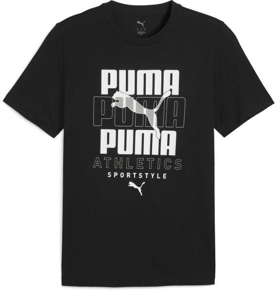 Puma GRAPHIC STACKED TEE Pánske tričko, čierna, veľkosť