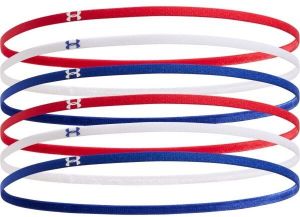 Under Armour MINI ELASTIC 6PK Dámske čelenky, červená, veľkosť