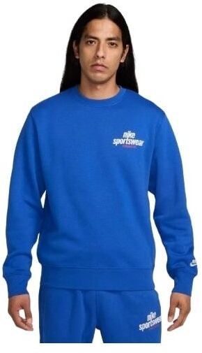 Nike CLUB FLEECE CREW Pánska mikina, modrá, veľkosť