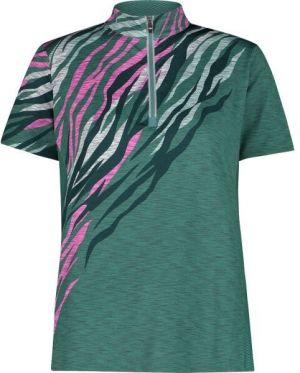 CMP WOMAN T-SHIRT FREE BIKE Dámsky cyklistický dres, tmavo zelená, veľkosť