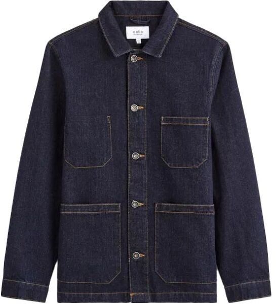 CELIO BUDENCAPS Pánska džínsová bunda, tmavo modrá, veľkosť