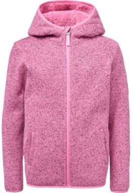 Lewro ZAN Dievčenská flísová mikina svetrového vzhľadu, ružová, veľkosť 140-146
