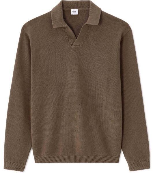 CELIO MERRYLE Pánsky bavlnený sveter, hnedá, veľkosť