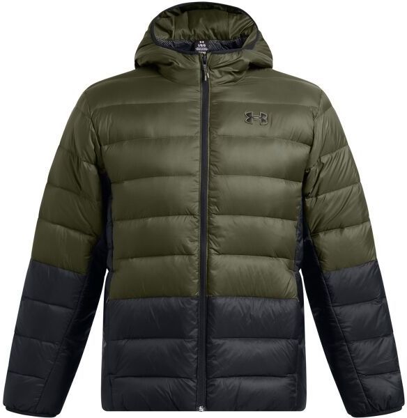 Under Armour LEGEND DOWN HOODED Pánska bunda, khaki, veľkosť M