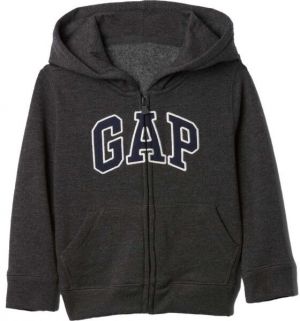GAP V-LOGO FZ Detská mikina, tmavo sivá, veľkosť 5Y