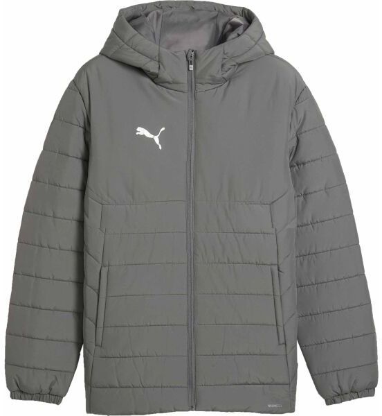 Puma TEAMADDITIONS HOODED PADDED JACKET Pánska bunda, sivá, veľkosť