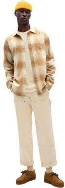 GAP V-LS STANDARD FLANNEL Pánska košeľa, béžová, veľkosť