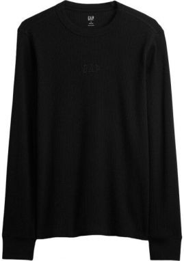 GAP V-FRCH LS WAFFLE MINI LOGO CREW Pánske tričko, čierna, veľkosť