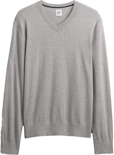 GAP V-FA25 SOLID CORE VEE Pánsky bavlnený sveter, sivá, veľkosť