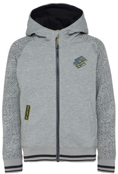 Lotto MANET Chlapčenská celorozopínacia mikina s kapucňou, sivá, veľkosť 152-158