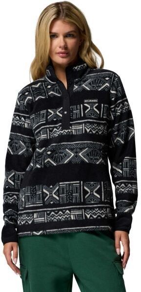 Columbia BENTON SPRINGS™ PRINTED 1/2 SNAP Dámska flísová mikina, čierna, veľkosť