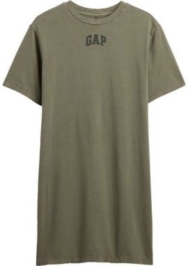 GAP V-FRCH LOGO TEE DRESS Dámske šaty, khaki, veľkosť
