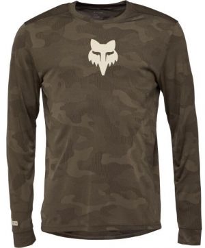 Fox RANGER TRU DRI LS Pánsky cyklistický dres, khaki, veľkosť
