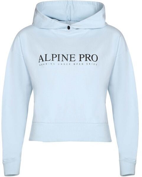 ALPINE PRO JEFEWA Dámska bavlnená mikina s kapucňou, svetlomodrá, veľkosť