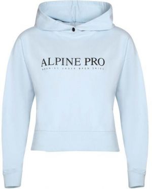 ALPINE PRO JEFEWA Dámska bavlnená mikina s kapucňou, svetlomodrá, veľkosť