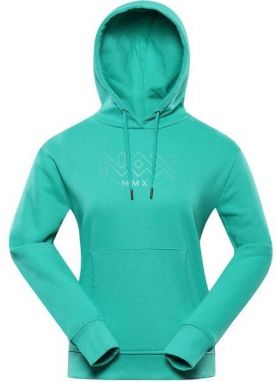 NAX WERENA Dámska bavlnená mikina s kapucňou, zelená, veľkosť