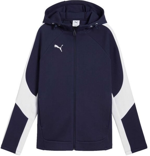 Puma TEAMEVOSTRIPE HOODED JACKET W Dámska športová bunda, tmavo modrá, veľkosť