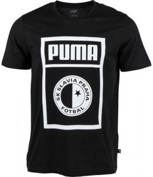 Puma SLAVIA PRAGUE GRAPHIC TEE Pánske tričko, čierna, veľkosť