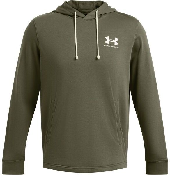 Under Armour RIVAL TERRY Pánska mikina, khaki, veľkosť M