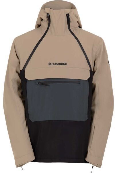 FUNDANGO HYDRA ECO ANORAK Pánska lyžiarska/snowboardová bunda, hnedá, veľkosť
