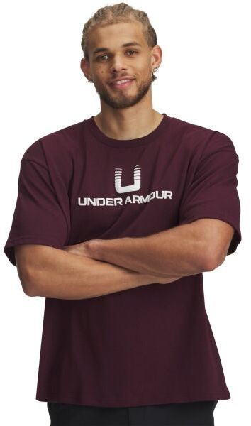 Under Armour U LOGO HEAVYWEIGHT Pánske tričko, vínová, veľkosť M