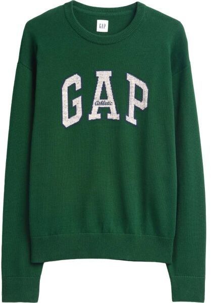 GAP V-INTX GAP ATHLETIC INTARSIA RLXD CREW Pánsky pletený sveter, tmavo zelená, veľkosť