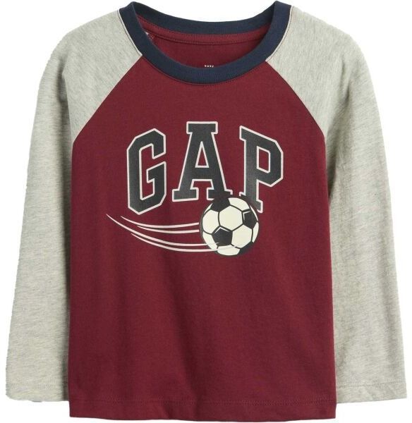 GAP V-FRCH LS LOGO RAGLAN T Detské tričko, červená, veľkosť 2Y