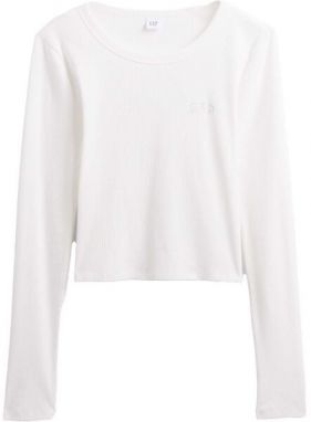 GAP V-JPN LS RIB TEE Dámske crop tričko, biela, veľkosť