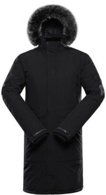 ALPINE PRO WUSS Pánsky zimný kabát, čierna, veľkosť