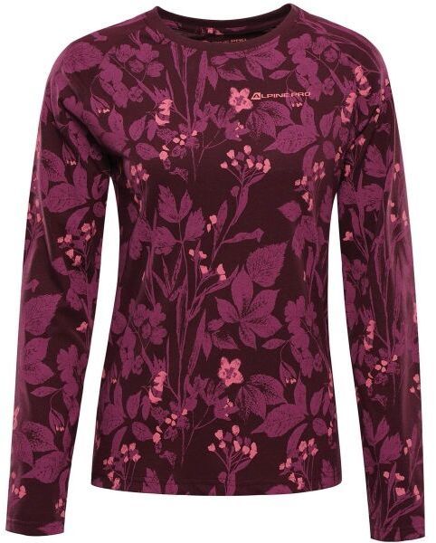 ALPINE PRO GRETTA Dámske tričko s dlhým rukávom, vínová, veľkosť