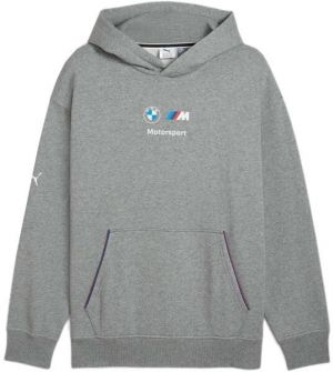 Puma BMW M MOTORSPORT ESSENTIALS+ HOODIE FLEECE Pánska mikina, sivá, veľkosť