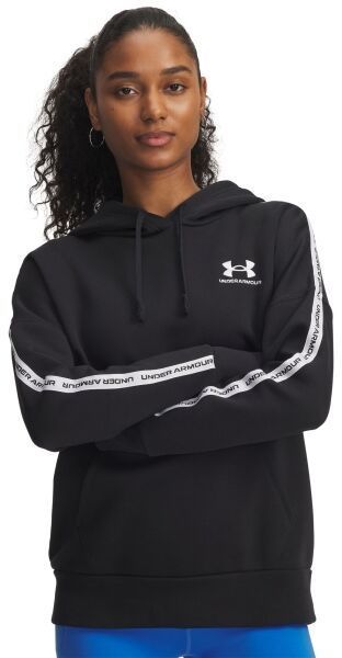 Under Armour ICON FLEECE TAPED Dámska mikina s kapucňou, čierna, veľkosť M