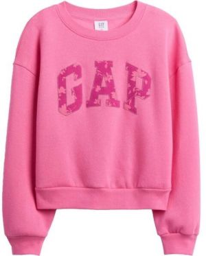 GAP V-LOGO WEDGE CREW Dievčenská mikina, ružová, veľkosť
