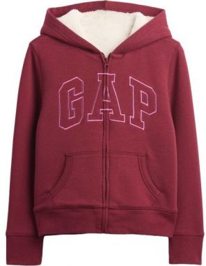 GAP V-FRCH LOGO COZY FZ Dievčenská zateplená mikina, vínová, veľkosť
