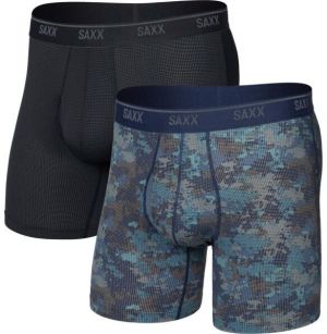 SAXX QUEST QUICK-DRY MESH BOXER BRIEF FLY 2PK Pánske funkčné boxerky, čierna, veľkosť
