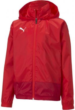 Puma TEAMGOAL 23 TRAINING RAIN JACKET JR Detská šuštiaková bunda, červená, veľkosť