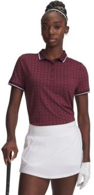 Under Armour DRIVE JACQUARD POLO Dámske tričko na golf, vínová, veľkosť M