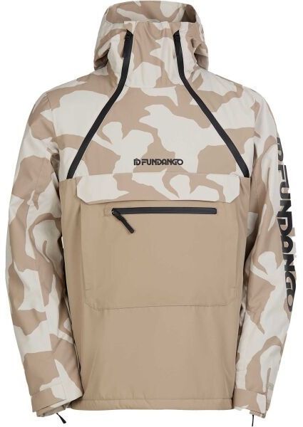 FUNDANGO HYDRA ECO ANORAK Pánska lyžiarska/snowboardová bunda, béžová, veľkosť