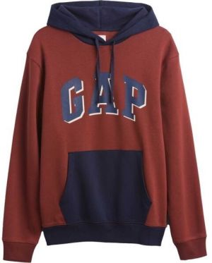 GAP V-HERITAGE LOGO PO SNL - COLORBLOCK Pánska voľnočasová mikina, hnedá, veľkosť