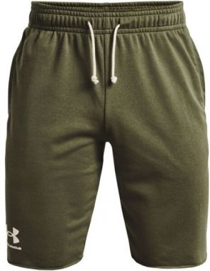 Under Armour RIVAL TERRY SHORT Pánske kraťasy, khaki, veľkosť XXXL