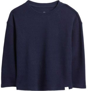 GAP V-LS COZY WAFFLE CREW Detské tričko, tmavo modrá, veľkosť 3Y