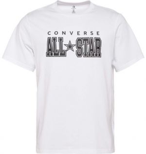 Converse STANDARD FIT CENTER FRONT CHUCK PATCH CORE TEE Unisex tričko, biela, veľkosť
