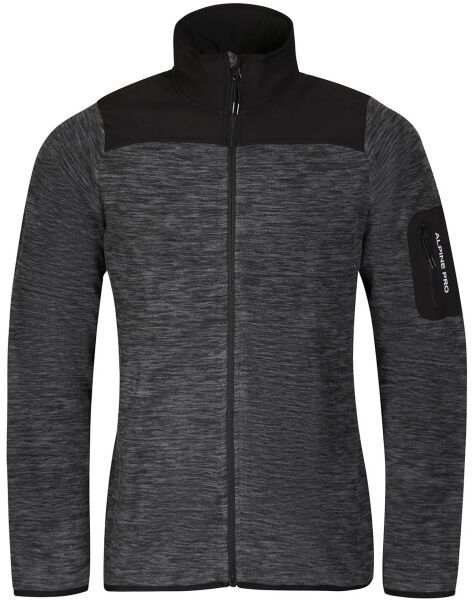 ALPINE PRO LONEB Pánska melírovaná mikina, tmavo sivá, veľkosť