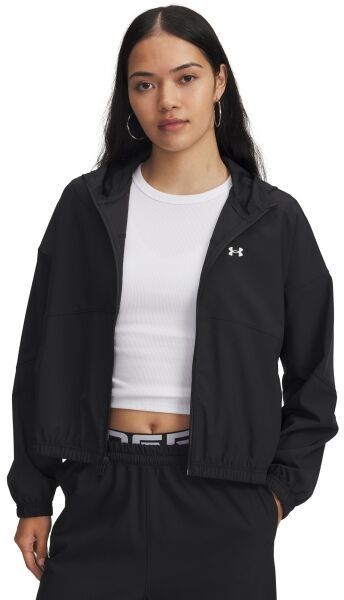 Under Armour RIVAL WOVEN Dámska ľahká bunda, čierna, veľkosť L