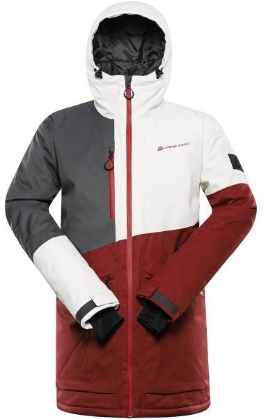 ALPINE PRO UZER Pánska lyžiarska bunda, vínová, veľkosť