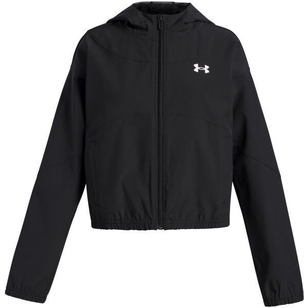 Under Armour RIVAL WOVEN Dievčenská ľahká bunda, čierna, veľkosť M
