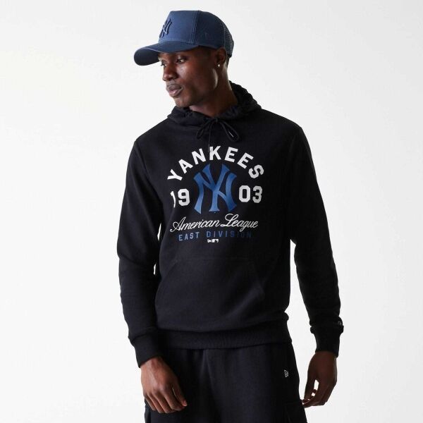 New Era NEW YORK YANKEES MLB WORDMARK HOODIE Pánska mikina, čierna, veľkosť