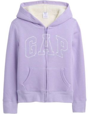 GAP V-LOGO HERITAGE SHERPA FZ Dievčenská zateplená mikina, fialová, veľkosť