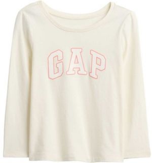 GAP V-FRCH LS LOGO TEE Detské tričko, biela, veľkosť 2Y