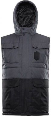 ALPINE PRO HARD Pánska zateplená vesta, sivá, veľkosť